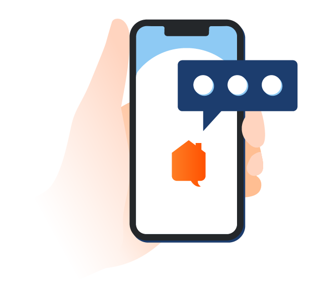 Mobile phone with the Rently app displayed